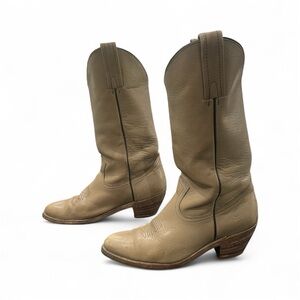 Vintage Frye Tan Leather Cowboy Boots